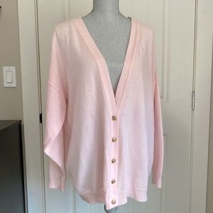 Pastel pink oversized cardigan